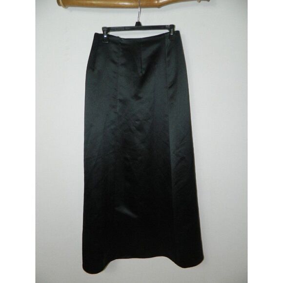 Jessica McClintock Collections Skirt Black‎ Satin '90s Y2K Maxi Skirt Size 8 - Picture 5 of 7